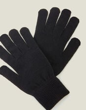 Long Cuff Touchscreen Gloves, Black (BLACK), large