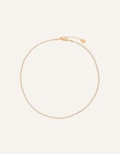 14ct Gold-Plated Pearl Sparkle Tennis Necklace, , large