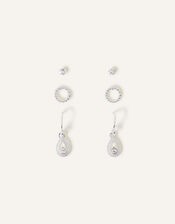 Crystal Drop Earrings Set of Three, , large