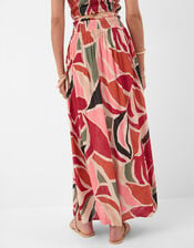 Abstract Print Smocked Maxi Skirt, Multi (MULTI), large