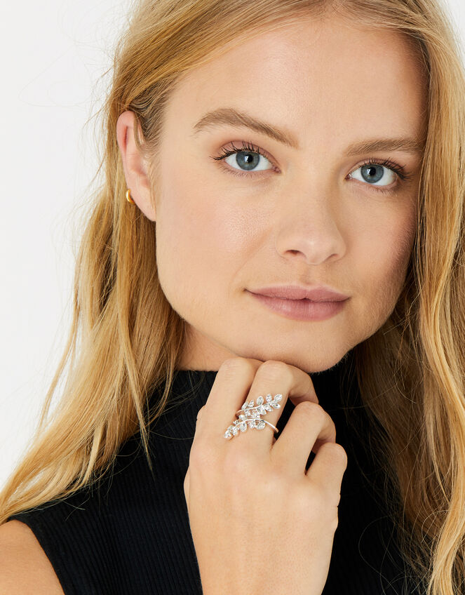 Vine Wrap Ring, White (CRYSTAL), large
