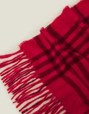 Check Blanket Scarf, Red (RED), large