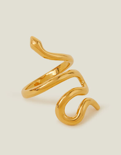 14ct Gold-Plated Adjustable Snake Ring, , large