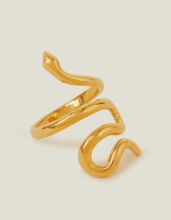 14ct Gold-Plated Adjustable Snake Ring, , large