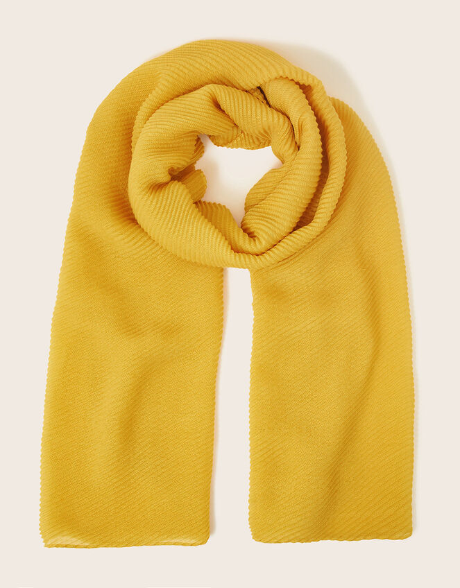 Lightweight Pleat Scarf, Yellow (YELLOW), large