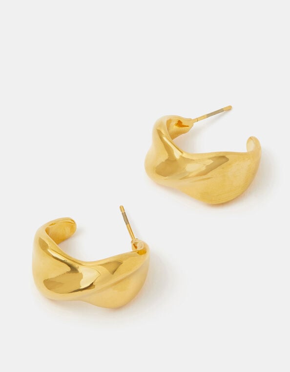 Stainless Steel Chunky Twist Hoop Earrings, , large