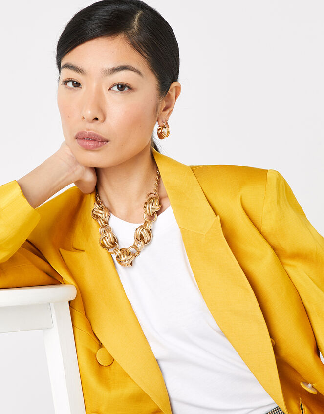 Statement Knot Chain Collar Necklace, , large
