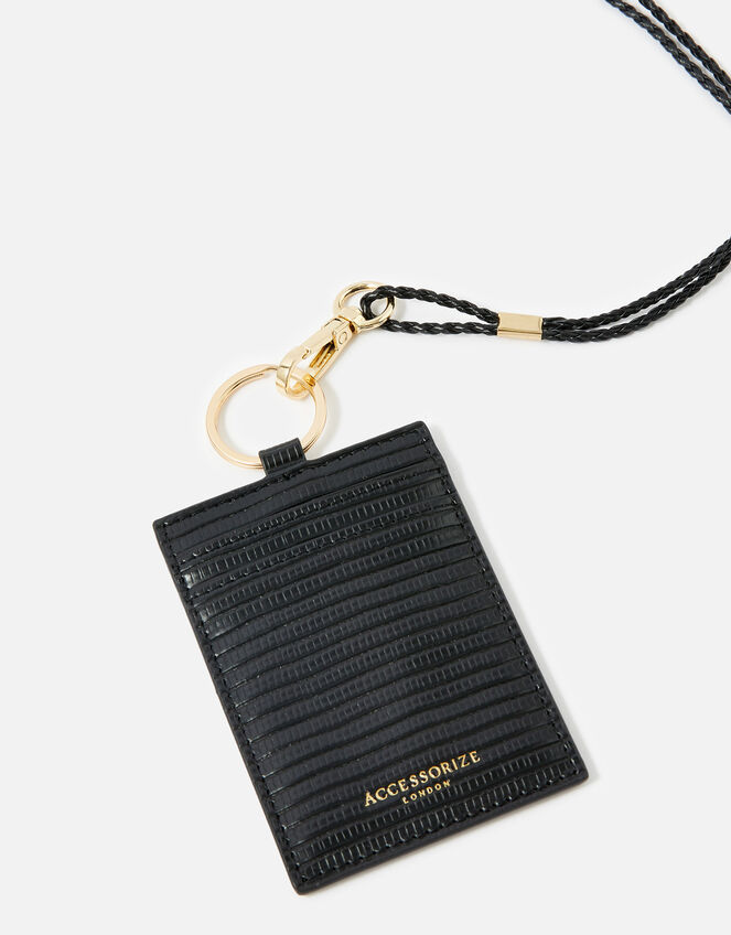 Card Holder Lanyard, Black (BLACK), large