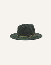 Chenille Packable Fedora, Green (GREEN), large