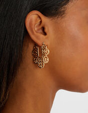 Filigree Hoop Drop Earrings, , large