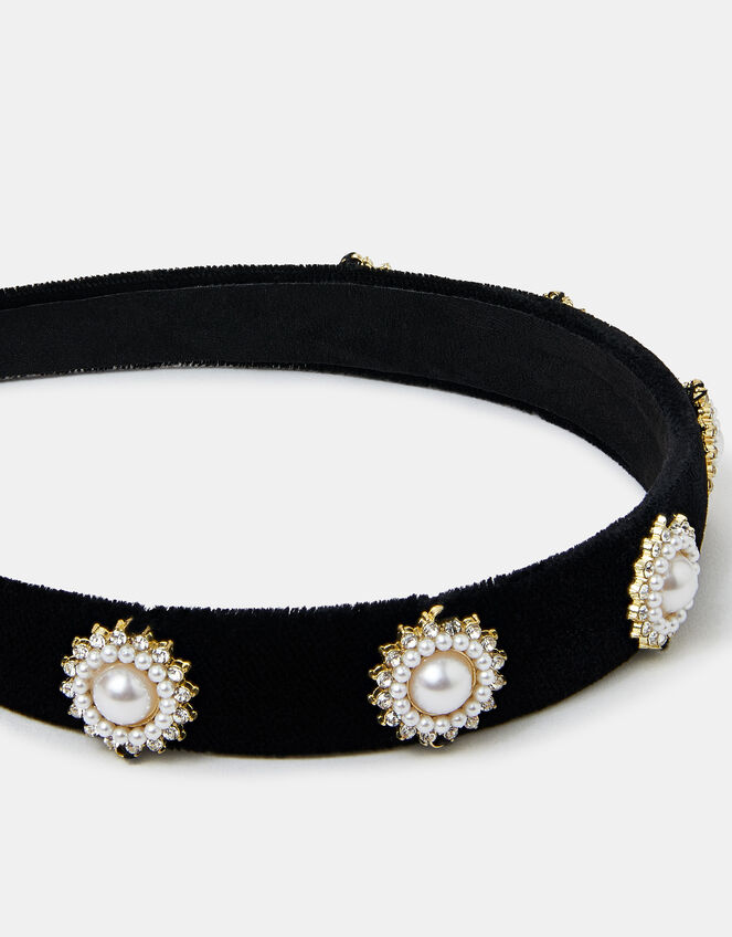 Pearl and Diamante Headband, , large