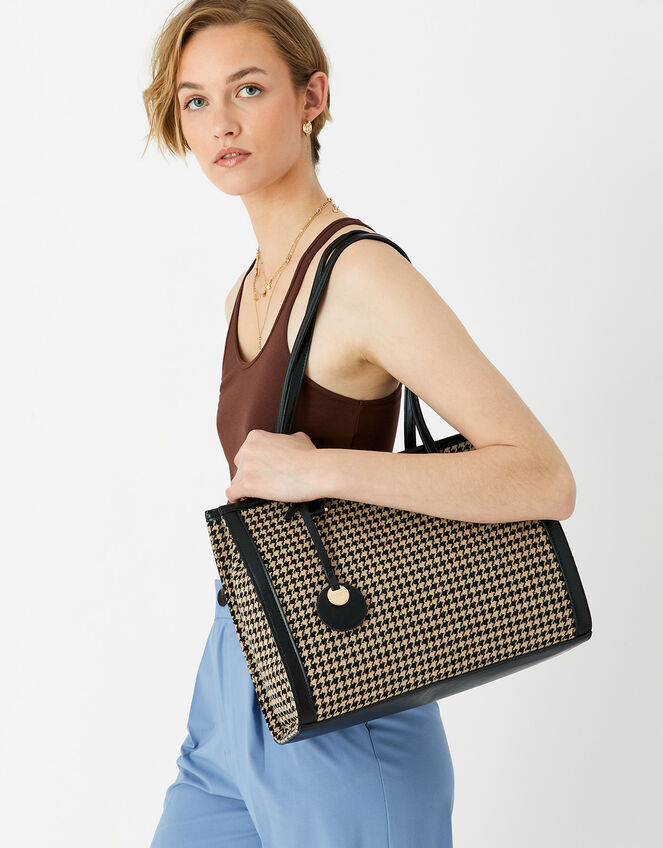 Dogtooth Book Tote Bag | Shoulder bags | Accessorize UK