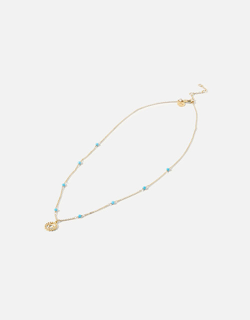 Gold-Plated Beaded Throat Chakra Necklace, , large