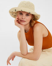 Spot Straw Bucket Hat Natural, , large
