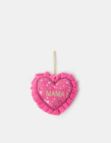 Mama Velvet Heart Christmas Tree Decoration, , large