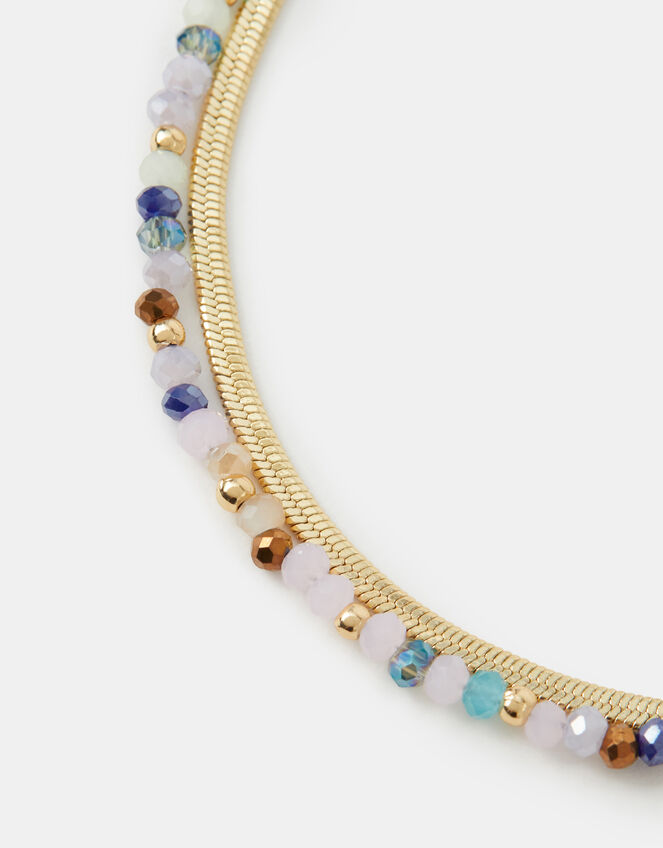 14ct Gold-Plated Beaded Layered Bracelet, , large
