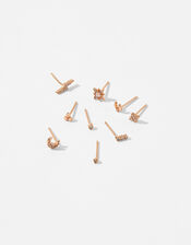 Rose Gold-Plated Single Stud Multipack, , large