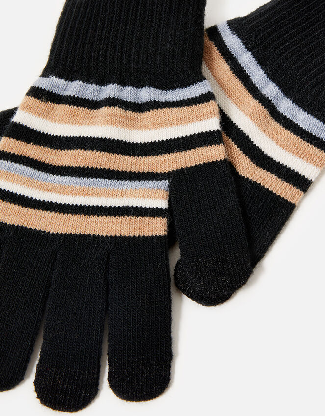 Stripe Super-Stretchy Touchscreen Gloves, , large
