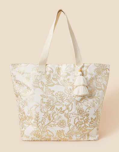 Metallic Large Beach Bag, , large