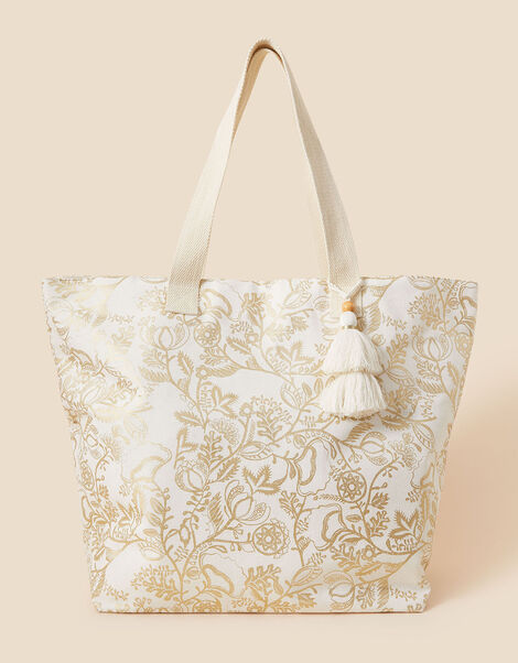 Metallic Large Beach Bag, , large