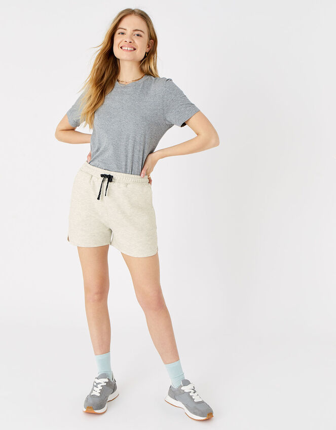 Stripe Print Jersey Shorts , Cream (TAUPE), large
