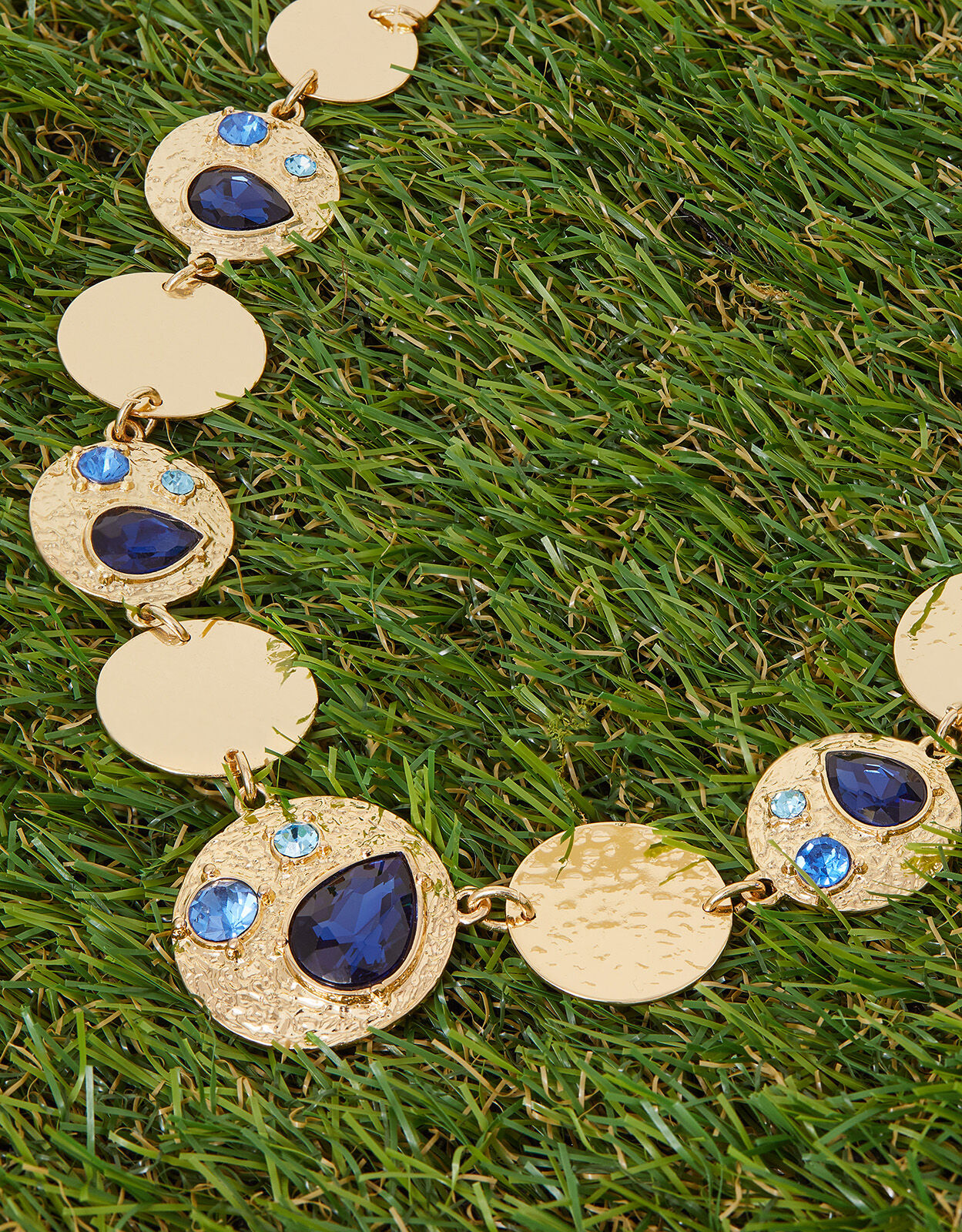 Gem Disc Statement Necklace