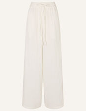Crinkle Beach Trousers, White (WHITE), large