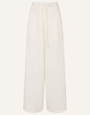 Crinkle Beach Trousers, White (WHITE), large