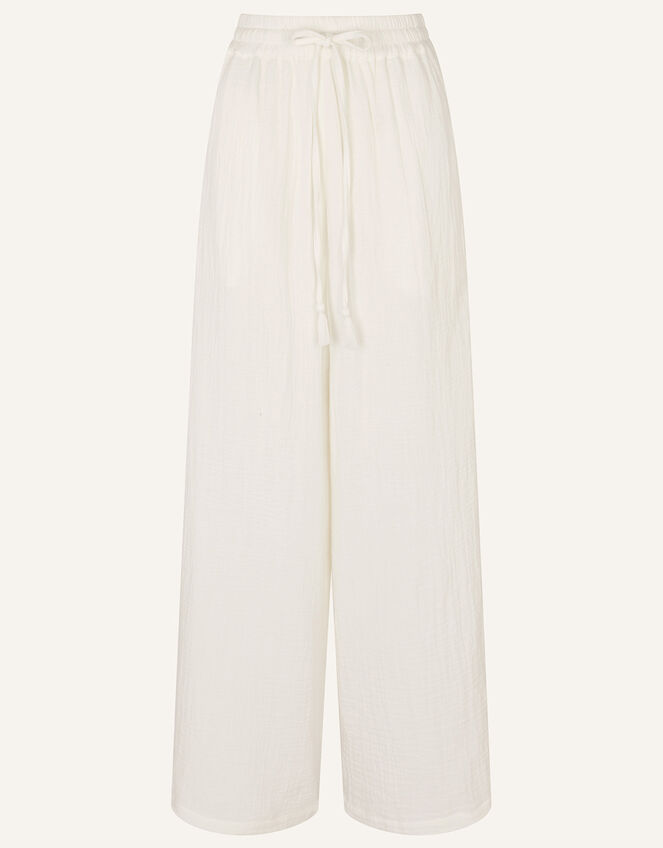 Crinkle Beach Trousers, White (WHITE), large