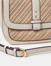 Woven Crossbody Bag, Cream (CREAM), large