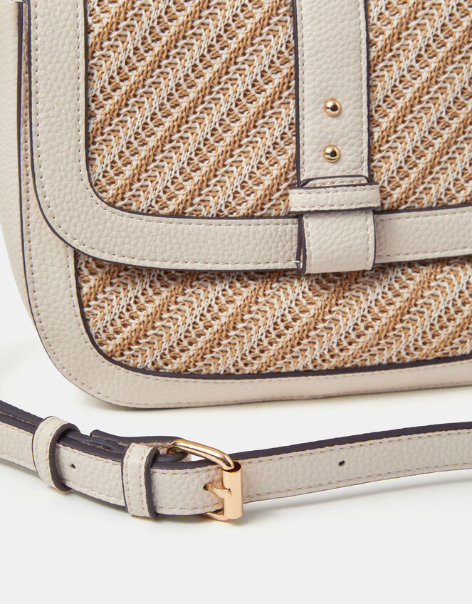 Woven Crossbody Bag, Cream (CREAM), large