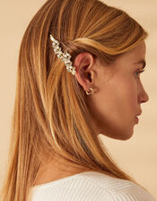 Pearl Leaf Hair Slides Set of Two, , large