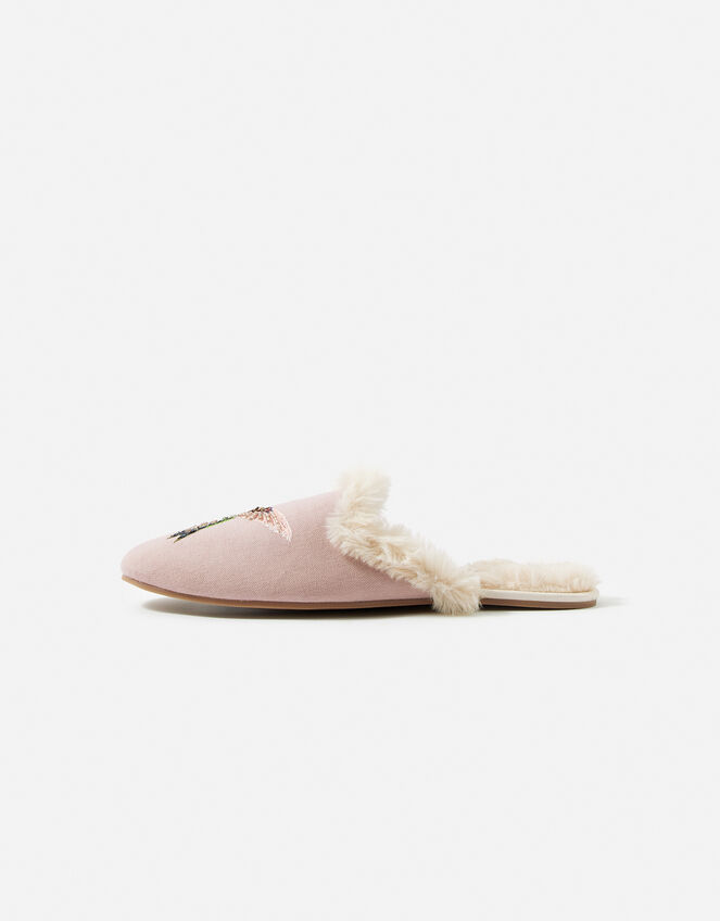 Hummingbird Embroidered Slippers, Multi (PASTEL-MULTI), large