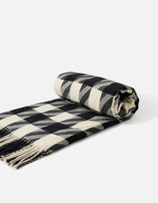 Oversized Dogtooth Jaquard Throw, Black (BLACK), large