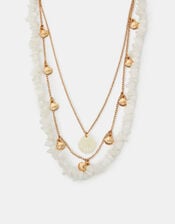 Layered Shell Charm Necklace, , large