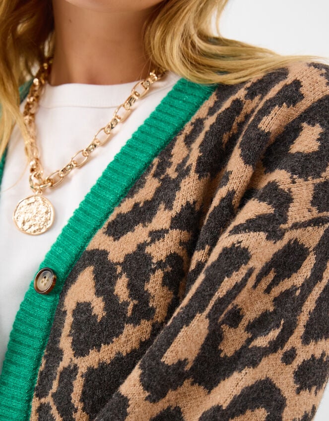 Leopard Print Cardigan, Leopard (LEOPARD), large
