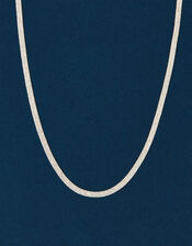 Sterling Silver-Plated Omega Chain Necklace, , large