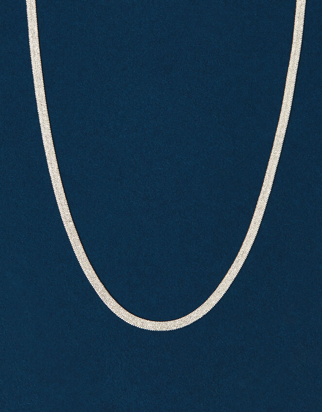 Sterling Silver-Plated Omega Chain Necklace, , large