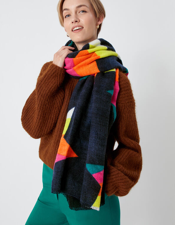 All Over Rainbow Star Blanket Scarf, , large