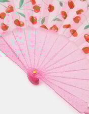 Girls Cherry Print Foldable Fan, , large