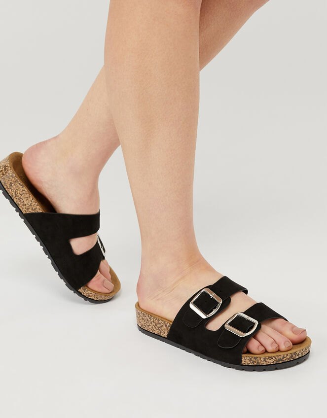 Glitter Strap Sliders, Black (BLACK), large