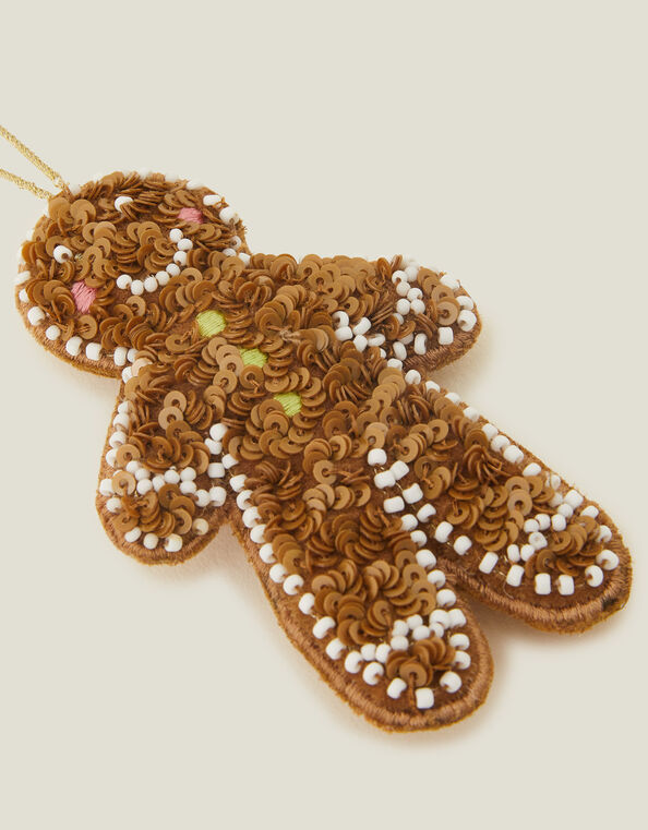 Embellished Gingerbread Man Hanging Decoration, , large