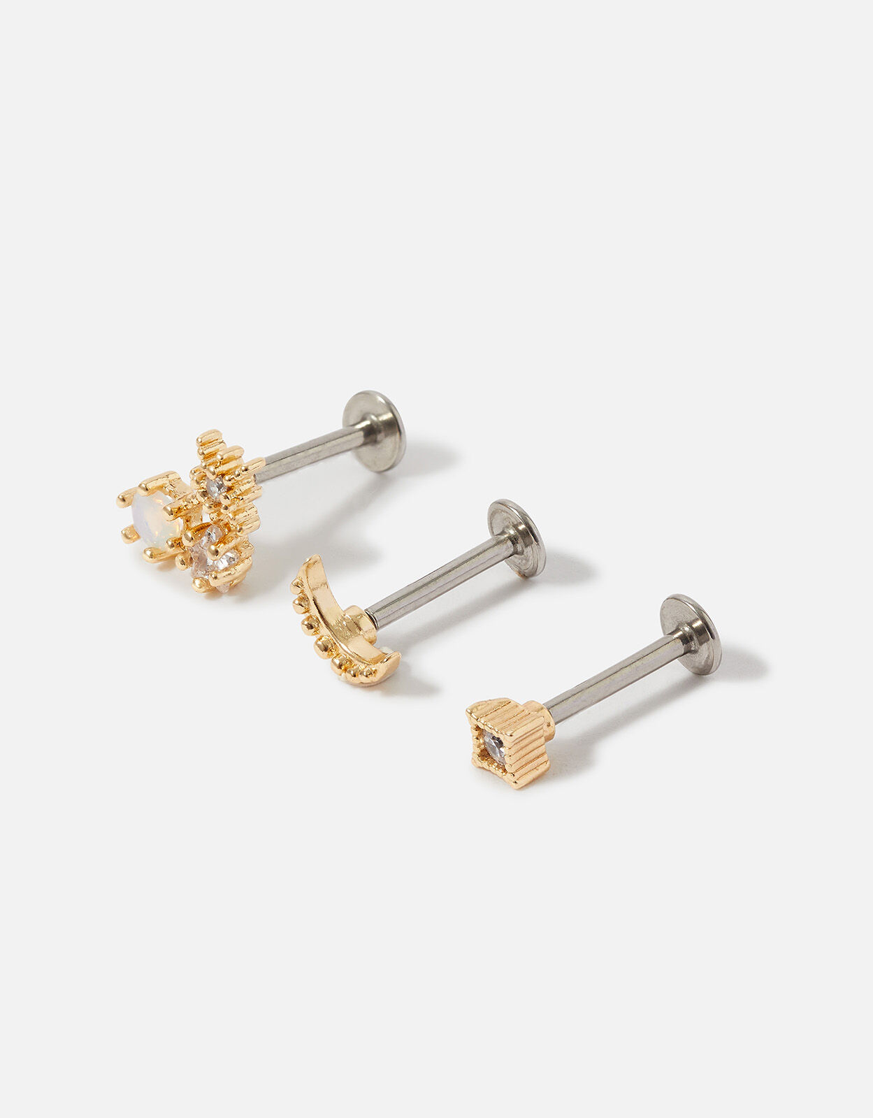 Surgical Steel Celestial Stud Set of Three