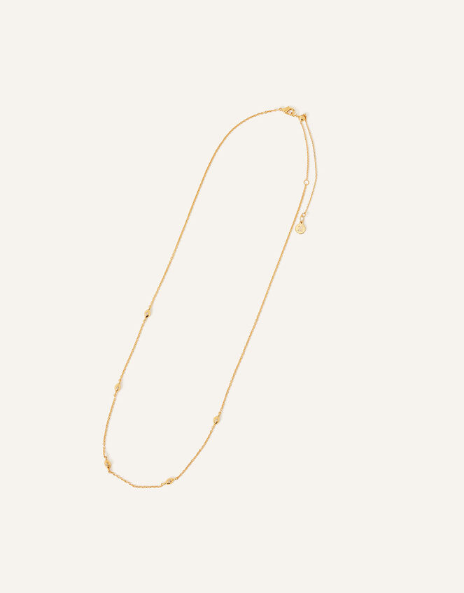 14ct Gold-Plated Molten Station Necklace, , large