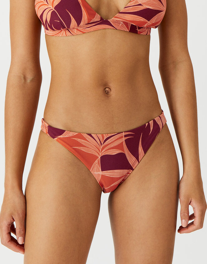Palm Print Bikini Bottoms, Orange (RUST), large