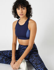 Colour-Block Sports Bra, Blue (NAVY), large