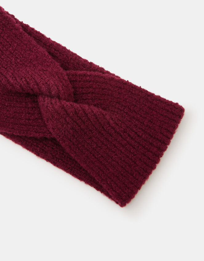 Soft Knit Bando Headband, Red (BURGUNDY), large