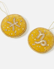 Embellished Star Sign Hanging Decoration, Yellow (OCHRE), large