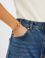 14ct Gold-Plated Chunky T-Bar Chain Bracelet, , large