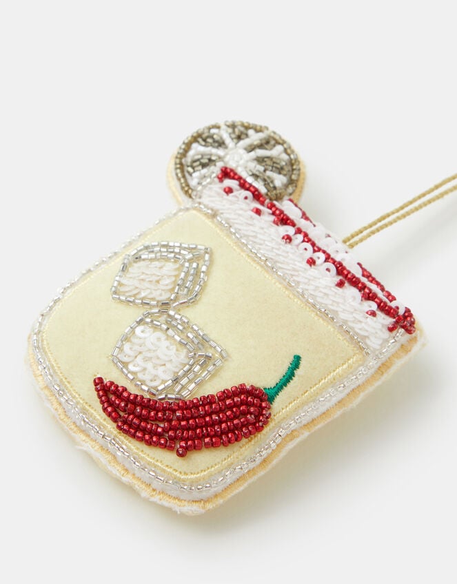Beaded Chilli Cocktail Christmas Tree Decoration, , large